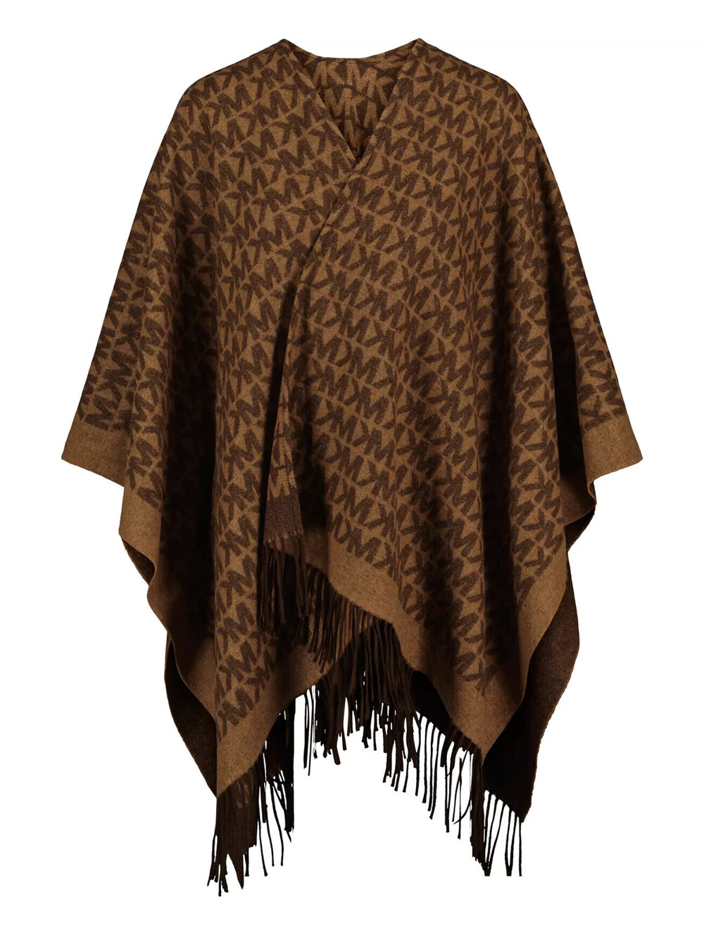 Michael Kors Women's Repeat Ruana Wrap MK Signature Logo Chocolate O/S NEW!!